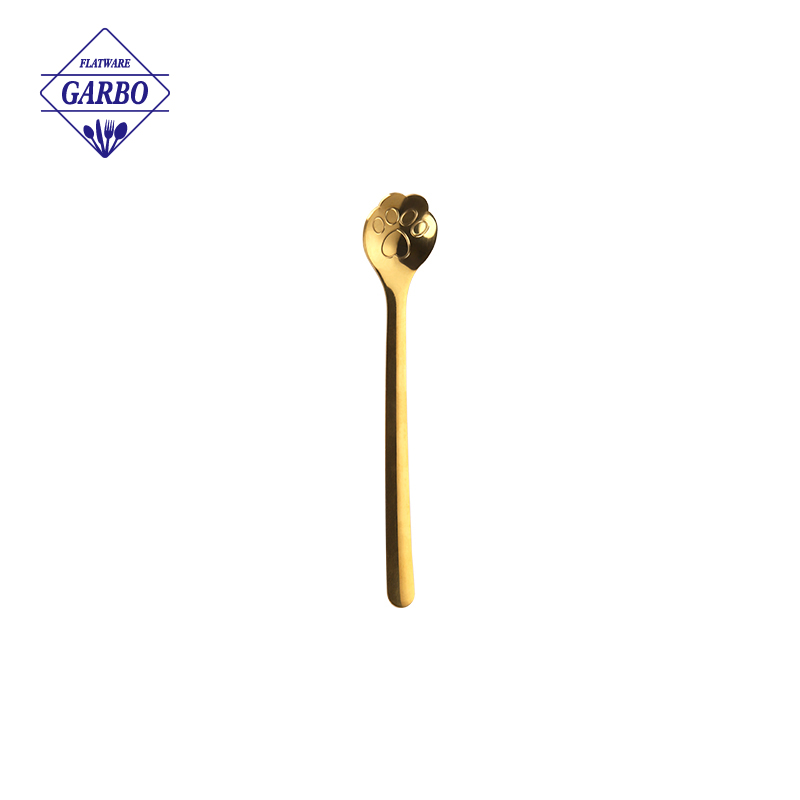 Gold tea sppon with zinc alloy materilas with tumbler polish 