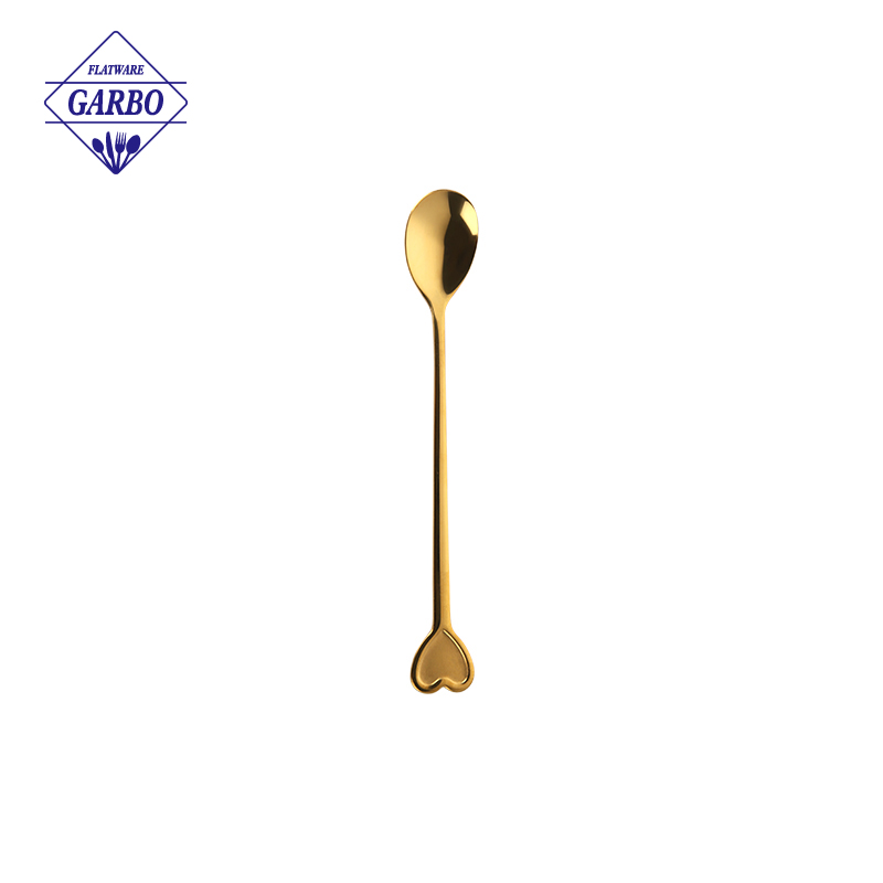 Gold tea sppon with zinc alloy materilas with tumbler polish 