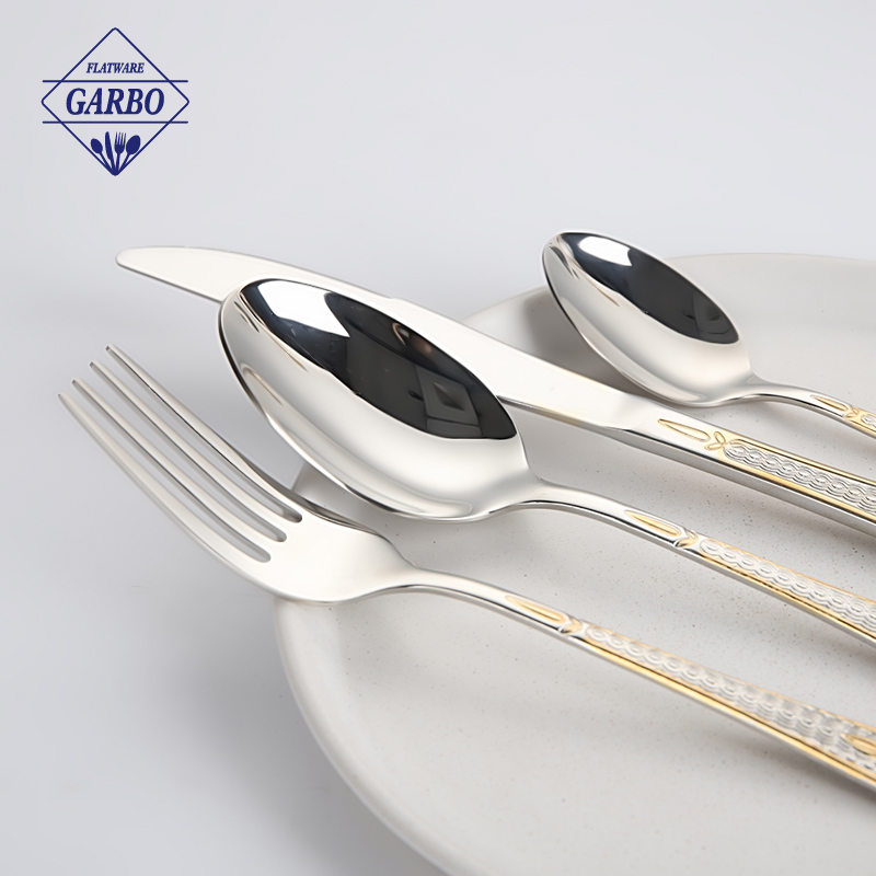 Elegant Stainless Steel Cutlery Set with Hanging Rack