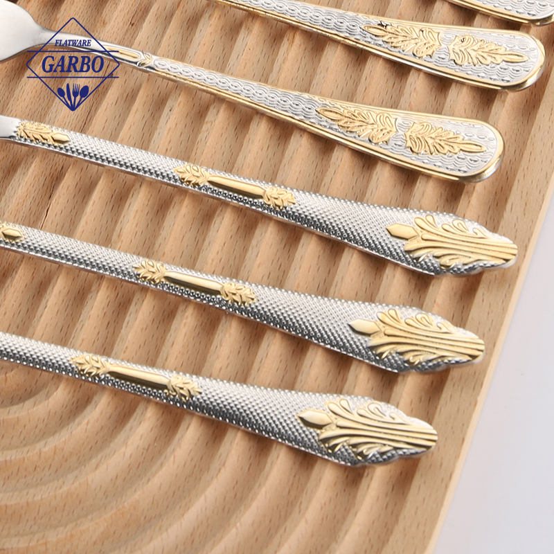Bulk Price 410 SS Dinner Knife with Elegant Gold Plating Handle