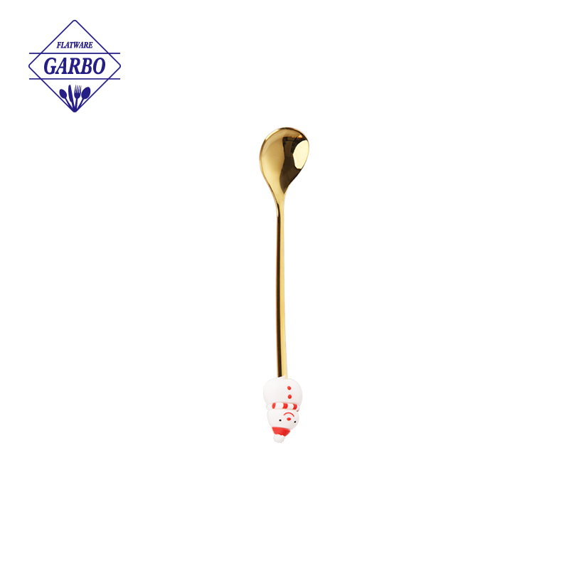 Wholesale Christmas Promotional Stainless Steel Spoon with Cute Decor