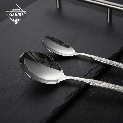 Modern Design 18/10 Stainless Steel Cutlery Set with Stone Texture