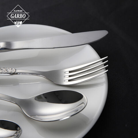 Modern Design 18/10 Stainless Steel Cutlery Set with Stone Texture