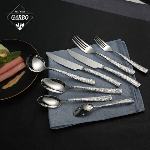 7pcs 18/10 Stainless Steel Dinner Cutlery Set High-end Silver Flatware