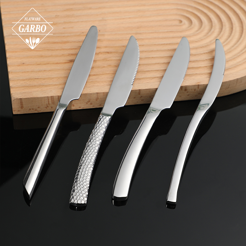 sliver high quality  dinner knife with engraved handle  