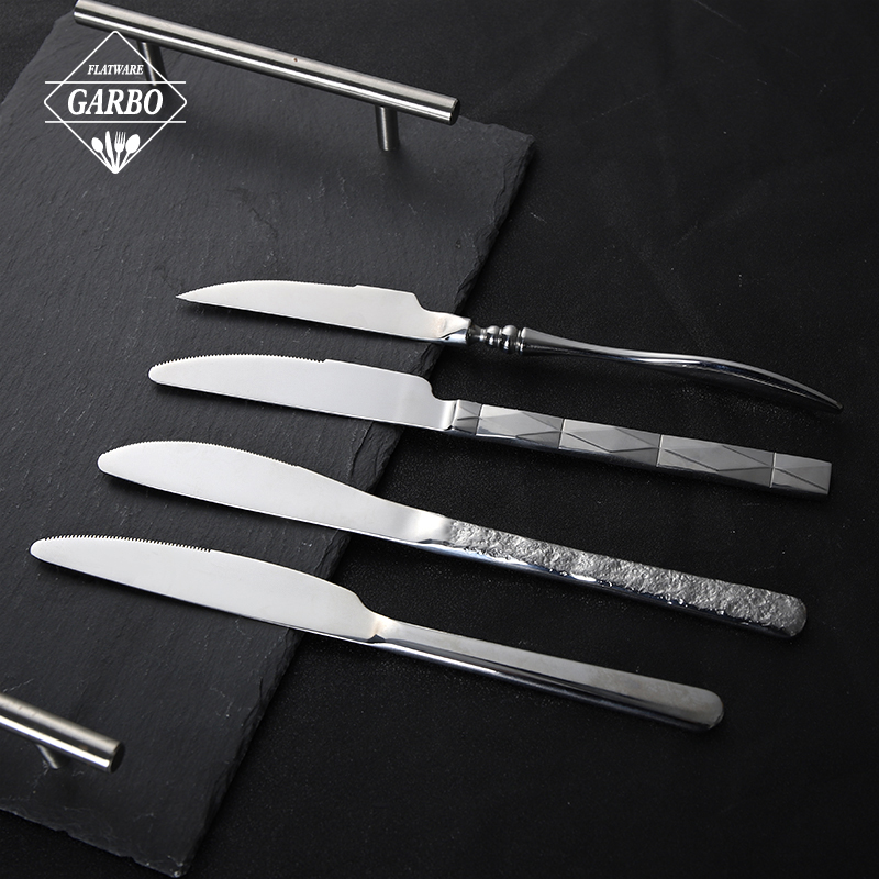 sliver high quality  dinner knife with engraved handle  
