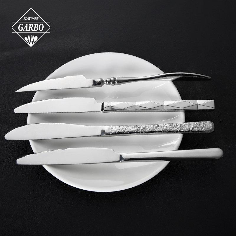 sliver high quality  dinner knife with engraved handle  