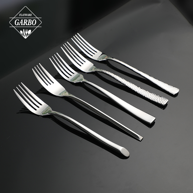 High Quality 304 Stainless Steel Dinner Dessert Fork with Different Handles