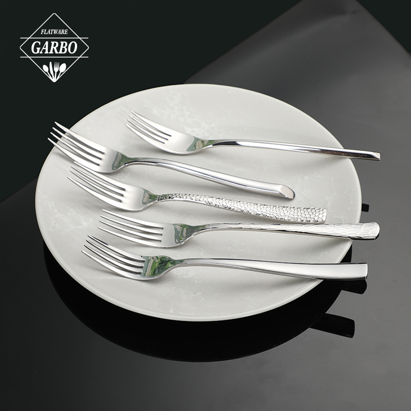 High Quality 304 Stainless Steel Dinner Dessert Fork with Different Handles