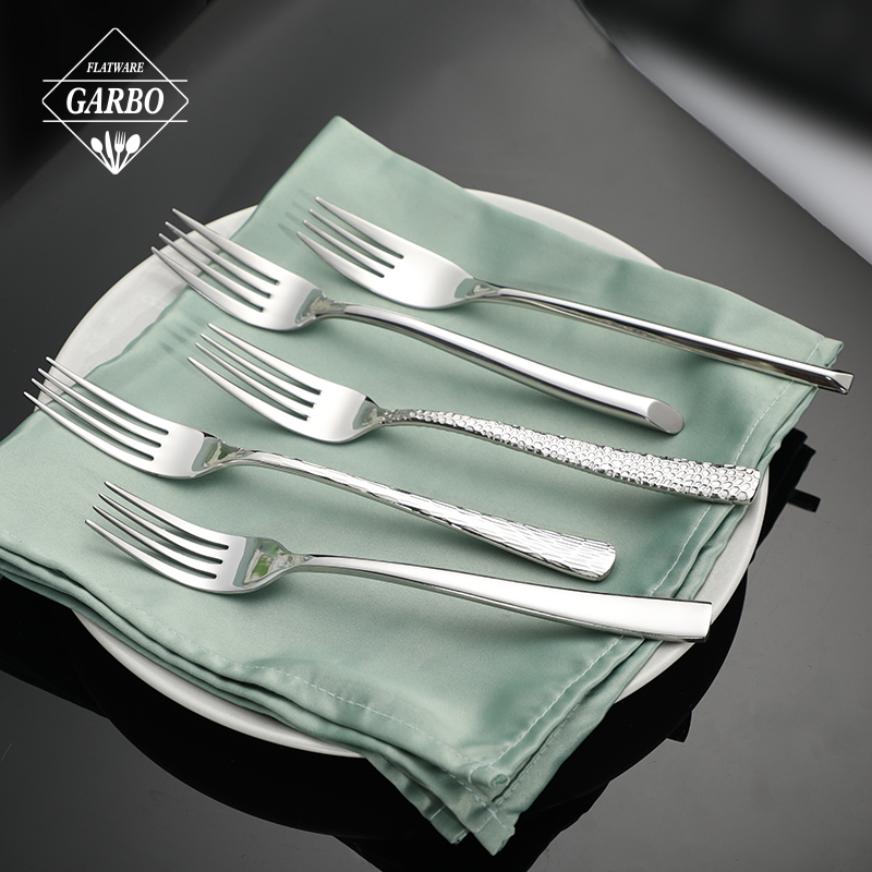 High Quality 304 Stainless Steel Dinner Dessert Fork with Different Handles