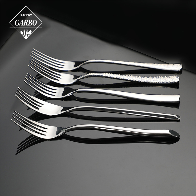 High Quality 304 Stainless Steel Dinner Dessert Fork with Different Handles
