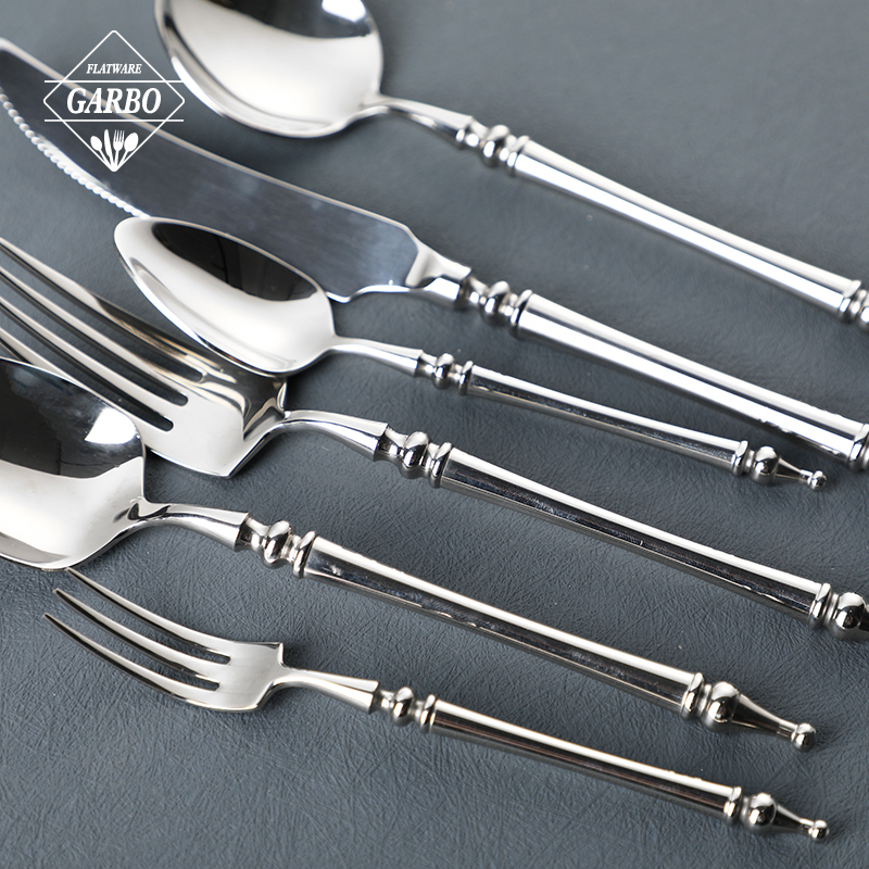 6-Piece High-end Stainless Steel  Cutlery with Mirror Polish Finish for Elegant Dining