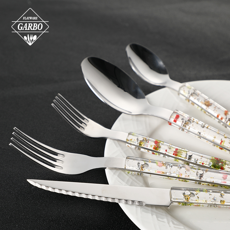 new designs plastic handle cutlery sets for home 