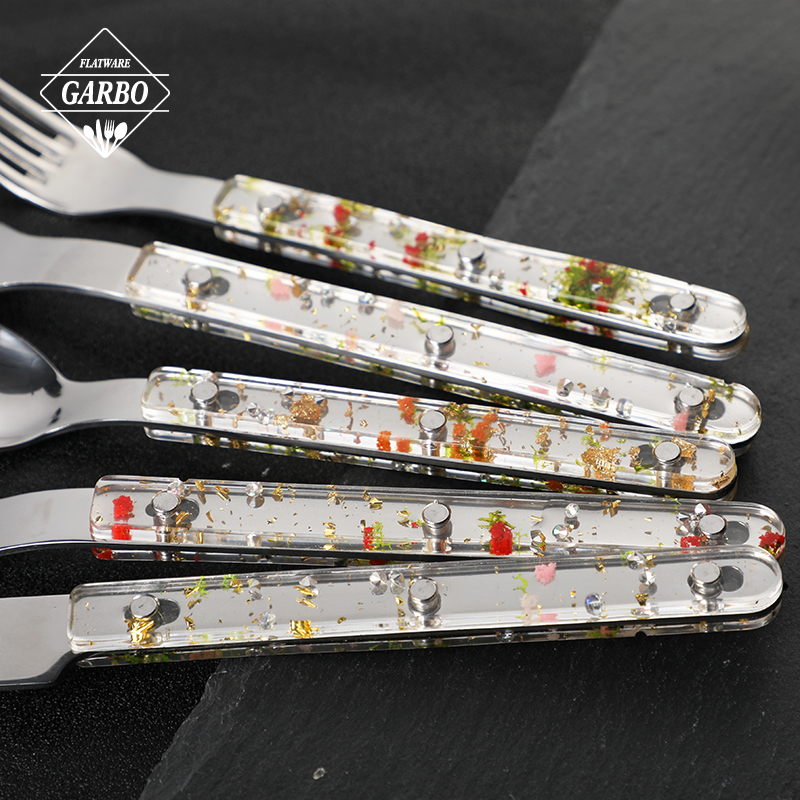 new designs plastic handle cutlery sets for home 