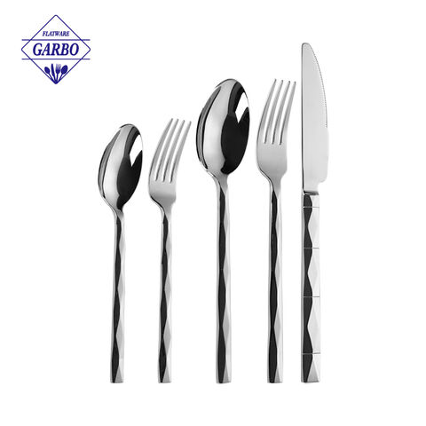 wholesale Luxury Geometric Handle Stainless Steel Cutlery Set