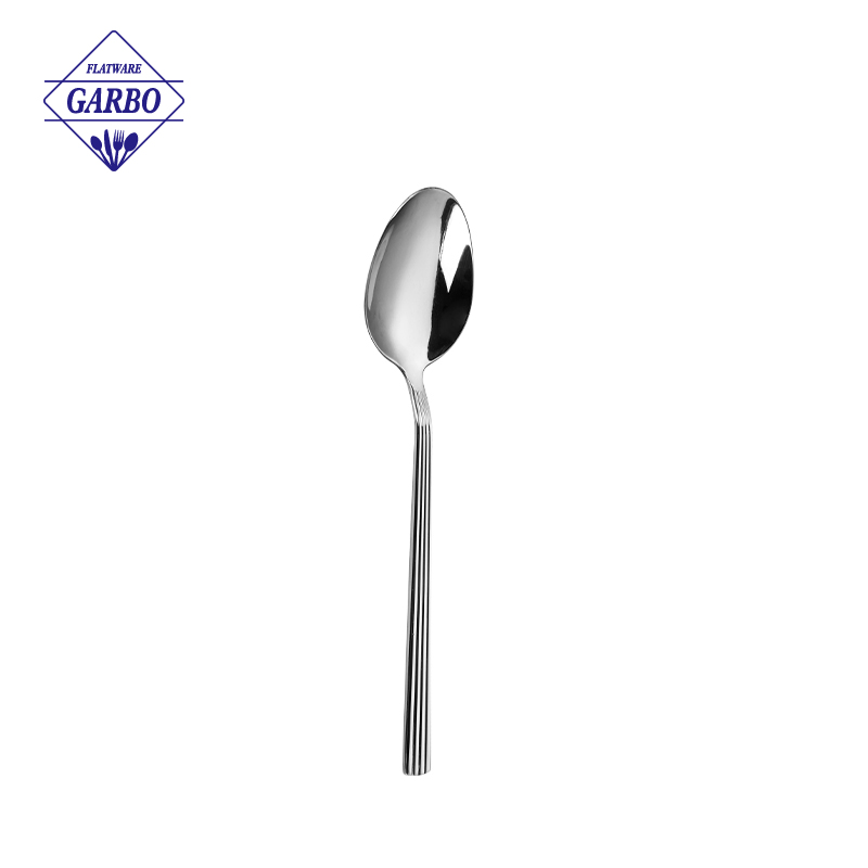 Popular Model Stainless Steel Flatware with Embossed Vertical Stripe