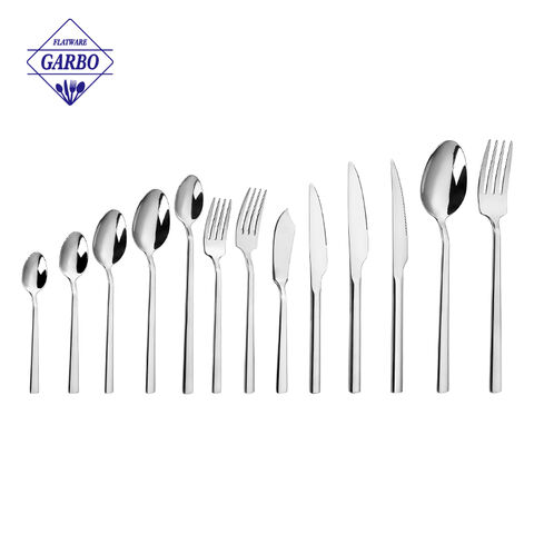 13pcs full set silver Amazon popular stainless steel cutlery set manufacturing companies in Vietnam