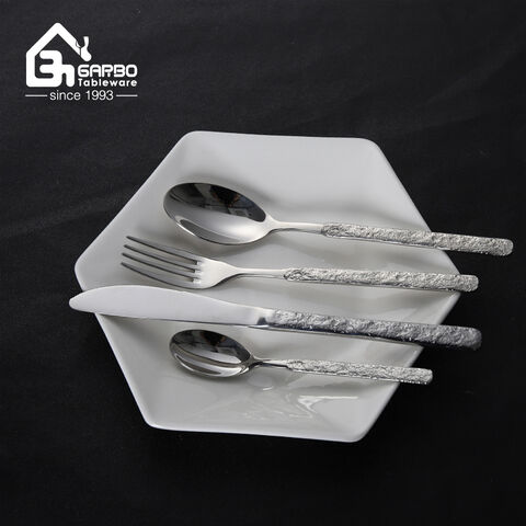 Stainless Steel Fruit Fork with Mosaic Textured Handle