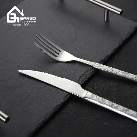 Stainless Steel Fruit Fork with Mosaic Textured Handle