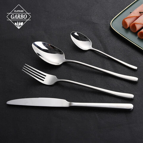 Garbo Modern 304 Stainless Steel Silver Cutlery Set Mirror Polished Flatware for Wedding Restaurant & Hotel