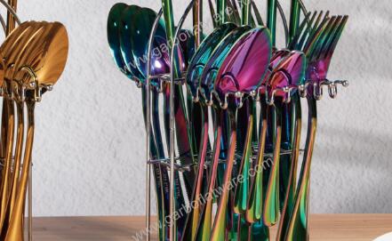 Best-Selling 24-Piece Stainless Steel Cutlery Set with Stand - Direct from a Professional Manufacturer