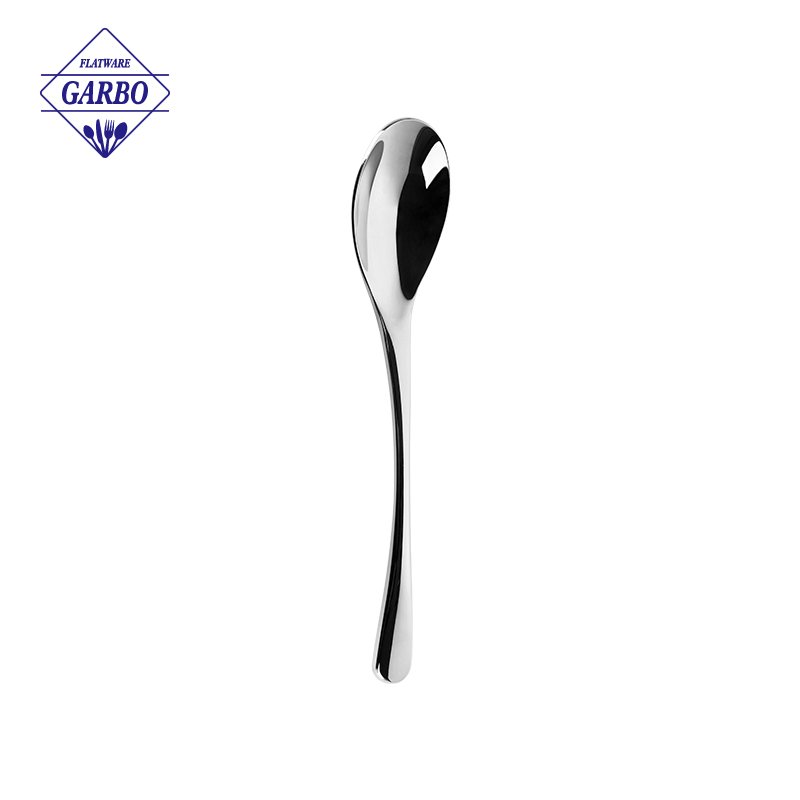 Modern Mirror Polished Stainless Steel Ergonomic Dinner Spoon