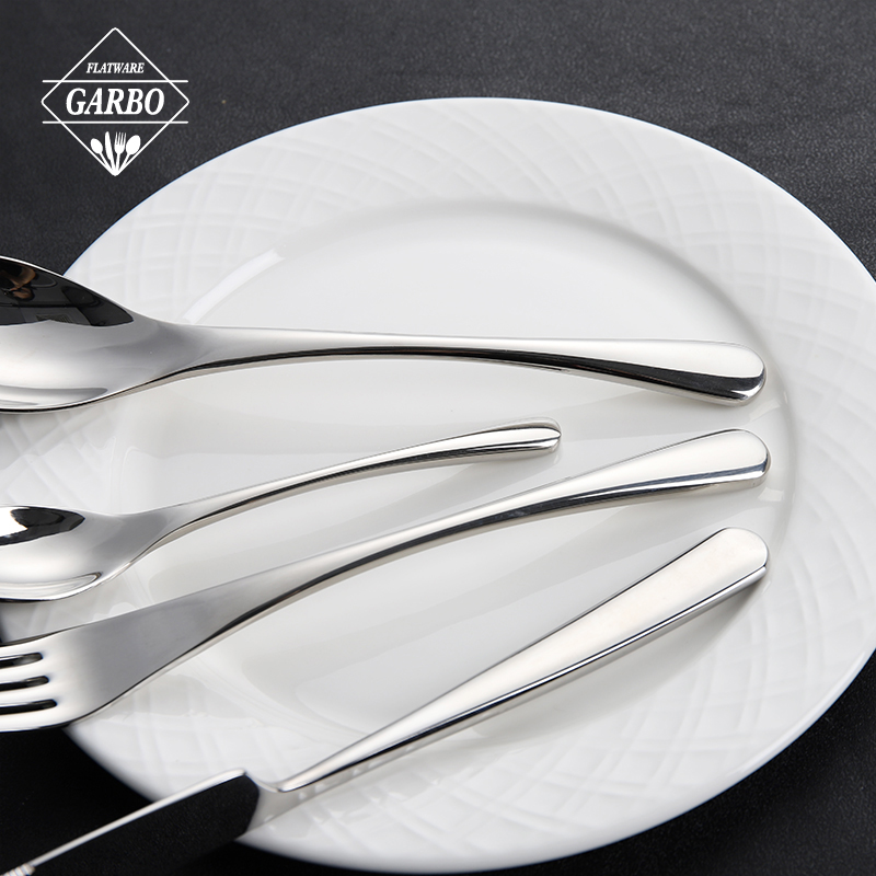 Modern Mirror Polished Stainless Steel Ergonomic Dinner Spoon