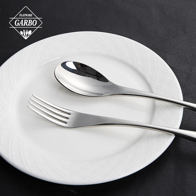 Modern Mirror Polished Stainless Steel Ergonomic Dinner Spoon