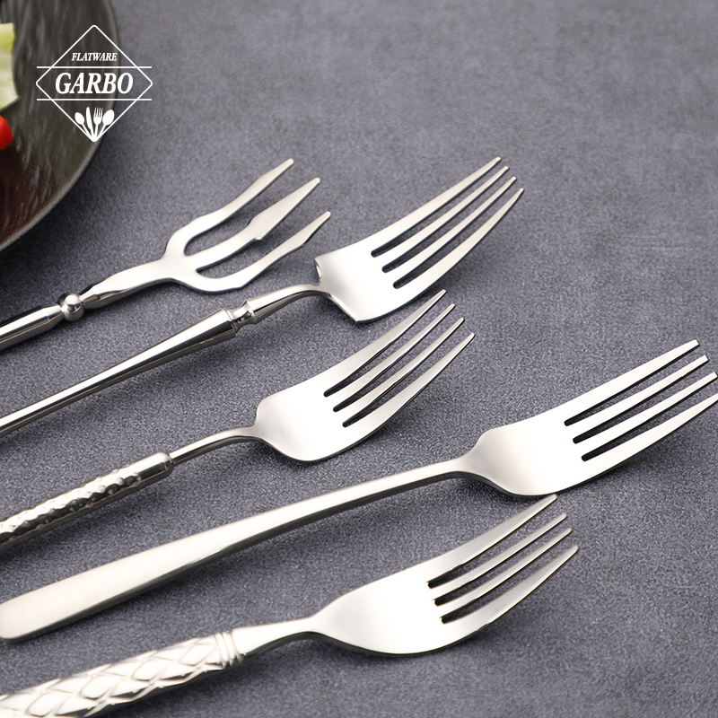 Elegant silver cutlery set of 4 mirror polish