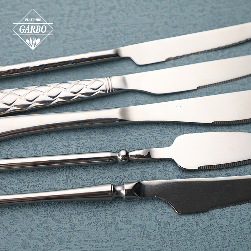 Mirror Polish Stainless Steel Dinner Cutlery Set with Engraved Handle