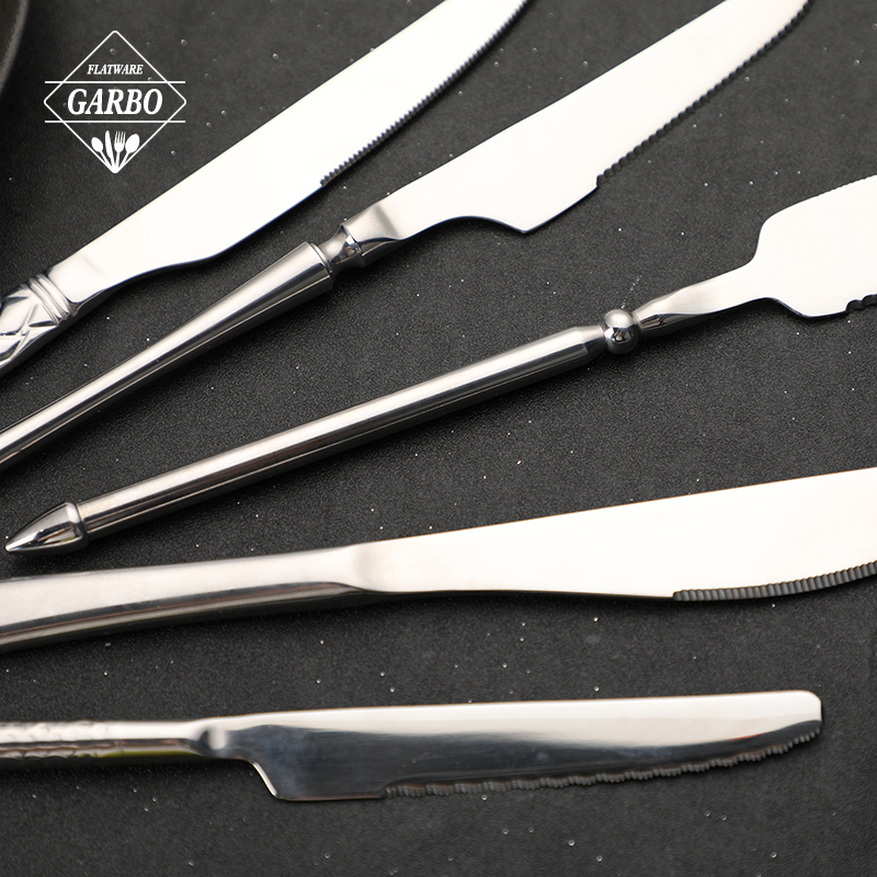 Stainless Steel Dinner Knife with Cylindrical Neck Design for Modern Tableware Factory