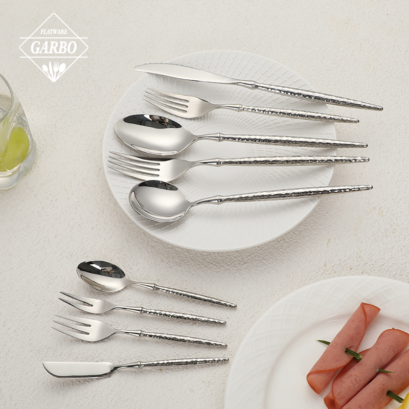 304 Stainless-Steel Premium Hammer-Texture Cutlery Solutions for High-End Markets flatware made in China