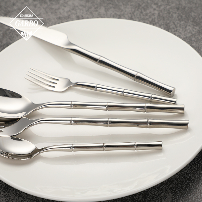 New Design 18/10 Stainless Steel Cutlery Set with Bamboo Shaped Handle