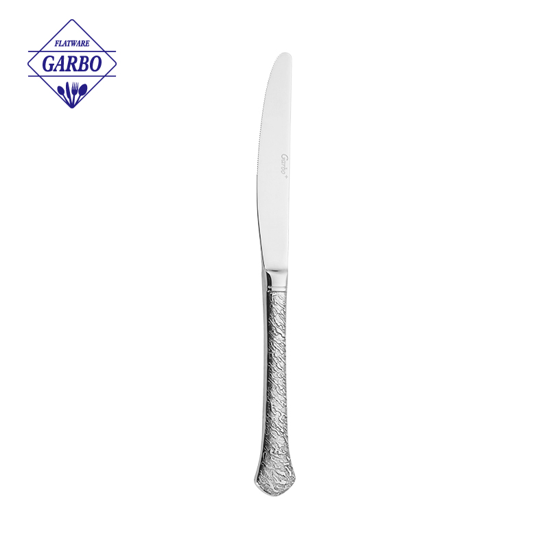 420SS dinner knife with engraved handle china suppliers 