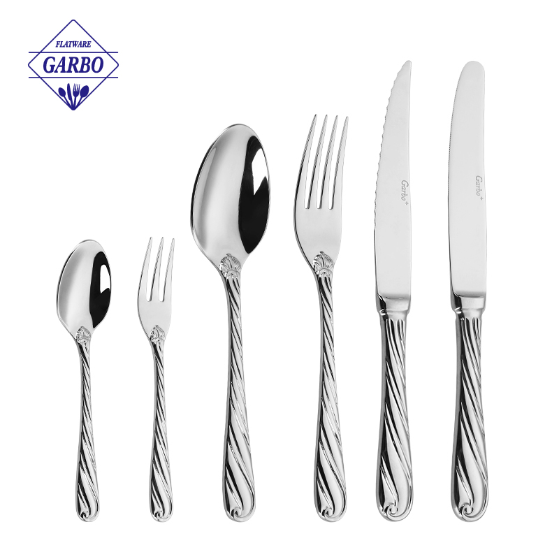 Innovative 304 Food Grade Stainless Steel Cutlery Set with Twisted Handle in bulk for cheap
