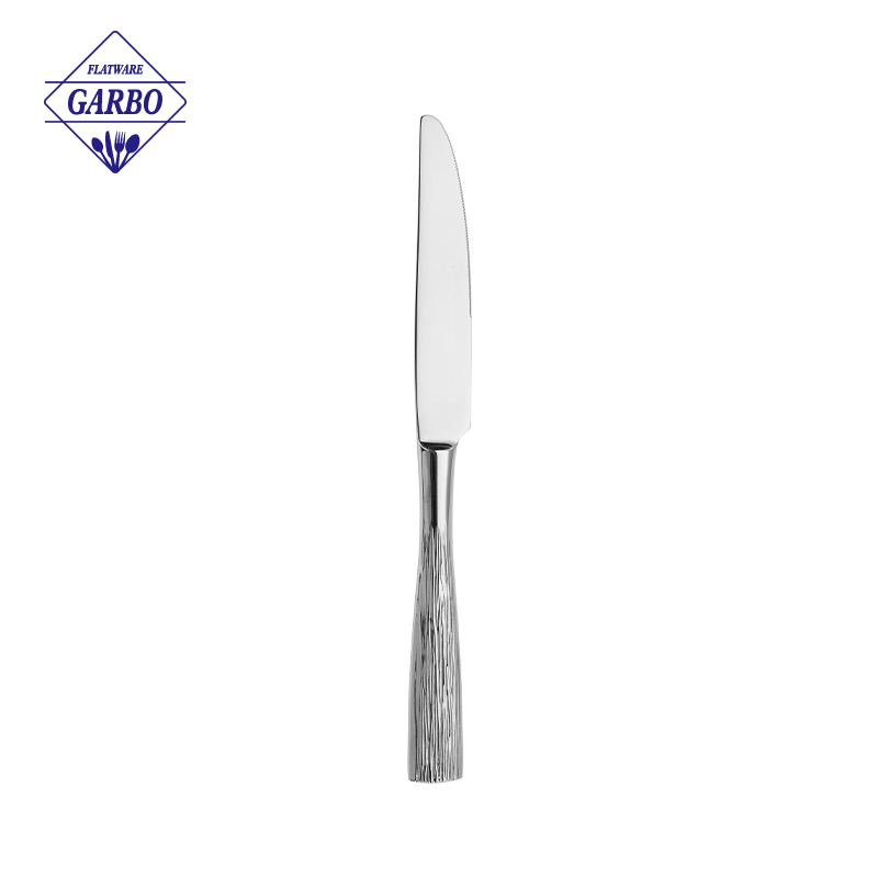 New Design 304SS Dessert Spoon with Vertical Line Handle