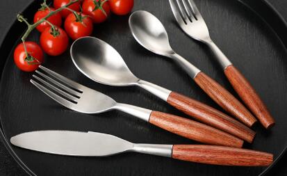 Premium Wooden Handle Stainless Steel Cutlery for Wholesale Commercial Use