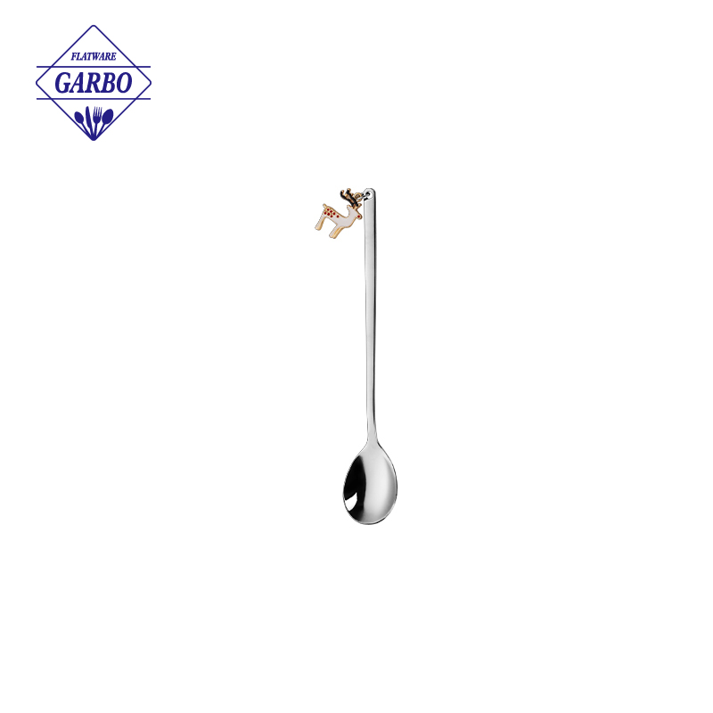 Stainless Steel Christmas Small Spoon with Hanging Ornaments