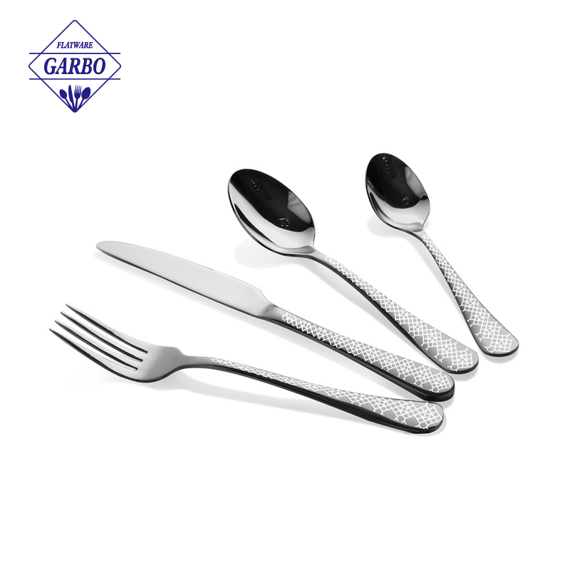 Wholesale Stainless Steel Cutlery with Custom Laser Handle Patterns and Multiple PVD Colors
