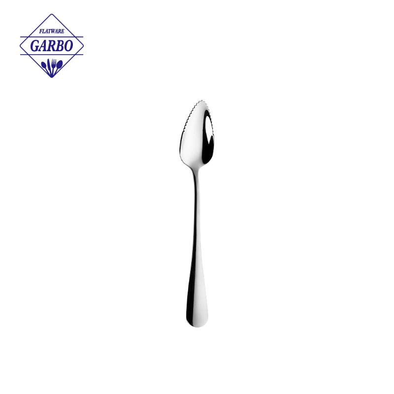 stainless steel cutlery factory in America Stainless Steel Serrated Grapefruit Spoon Fruit Dessert Tool