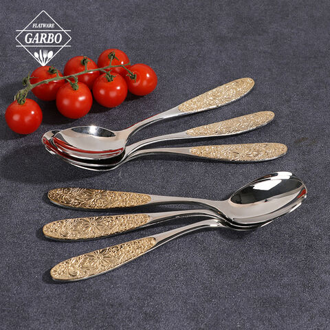 Luxury Gold Daisy Handle Stainless Steel Spoon for Wholesale wholesale