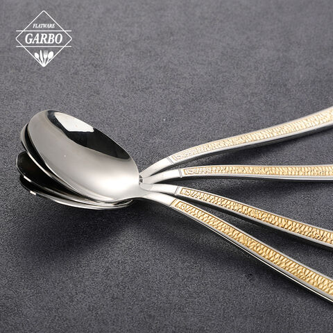 Luxury Gold Daisy Handle Stainless Steel Spoon for Wholesale