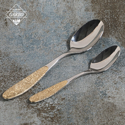 Luxury Gold Daisy Handle Stainless Steel Spoon for Wholesale