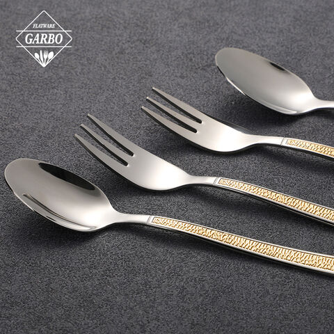 high quality dinner spoon  with PVD godlen for home china 