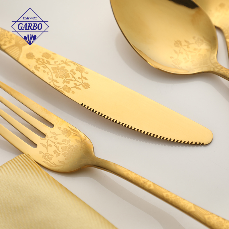 High quality stainless steel dinner knife with PVD color