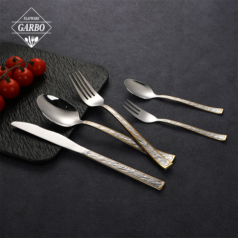 Stainless Steel Cutlery with Gold Plating Handle