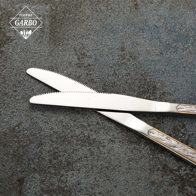 Mirror Polished Stainless Steel Cutlery with Gold Plating Handle