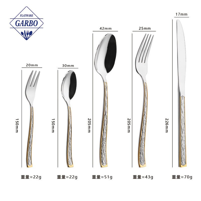 lemon design 4pcs flatware set with plastic handle 