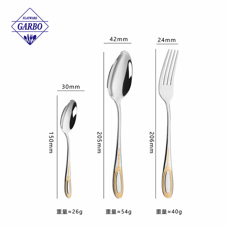 lemon design 4pcs flatware set with plastic handle 