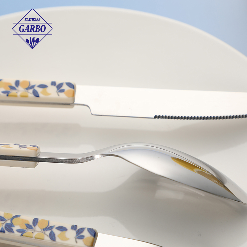 Latest Lemon Design Stainless Steel Cutlery Set with Plastic Handle